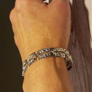 Sterling Silver Rectangle Plaque Bracelet